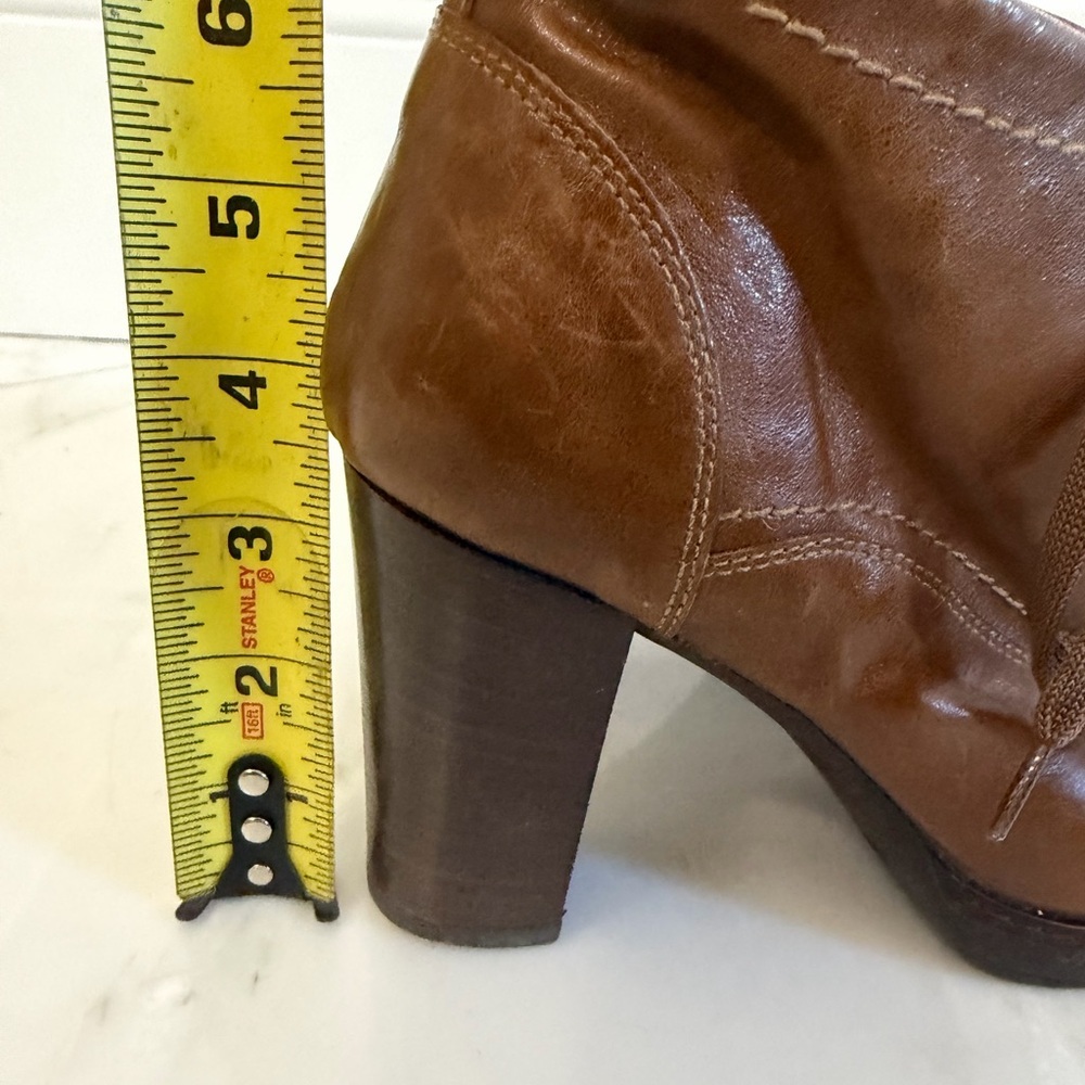 Nero Giardini Italian Leather Brown Chunky Heel Ankle Boot euro 38 US 7.5-8 EUC - Picture 12 of 12